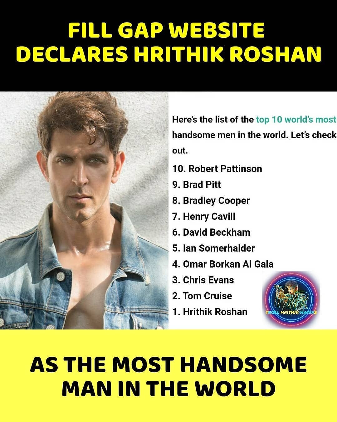 Well, it's broccoli: Hrithik Roshan jokes about the secret behind his good  looks after being named as the 'Most Handsome Man in the World