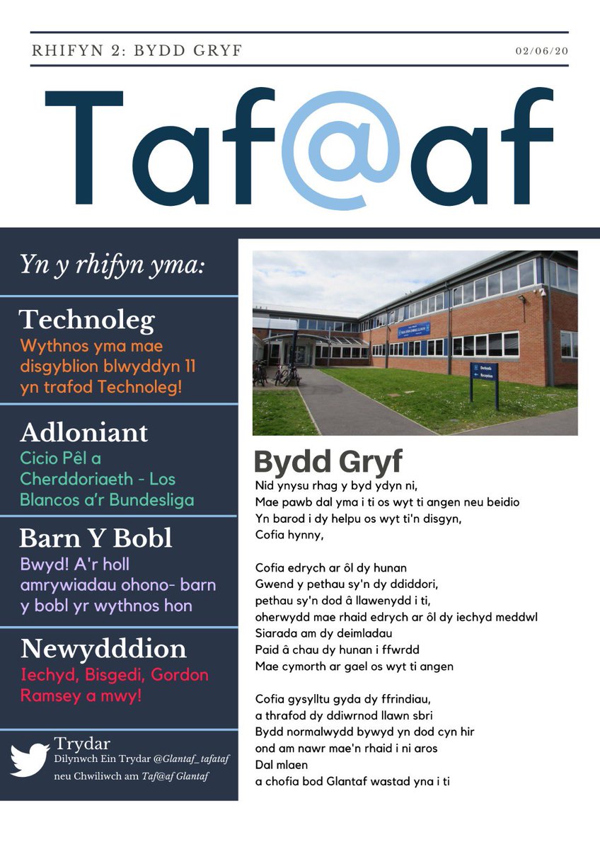 Ar ôl cymryd rhan yn #blackouttuesday ddoe, rydym yn gyffrous i ryddhau ein hail rifyn o Taf@af! Gweler yma: documentcloud.adobe.com/link/track?uri…