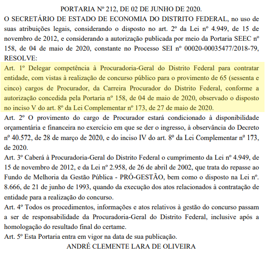 saiuedital's tweet image. 🚀Concurso Público da PGDF (Procurador): Secretaria do Estado do DF autoriza órgão a contratar banca para realização de concurso com 65 vagas para o cargo de procurador. 

A autorização foi publicada hoje, dia 03/06, no Diário Oficial do Distrito Federal.

#pgdf #concursos