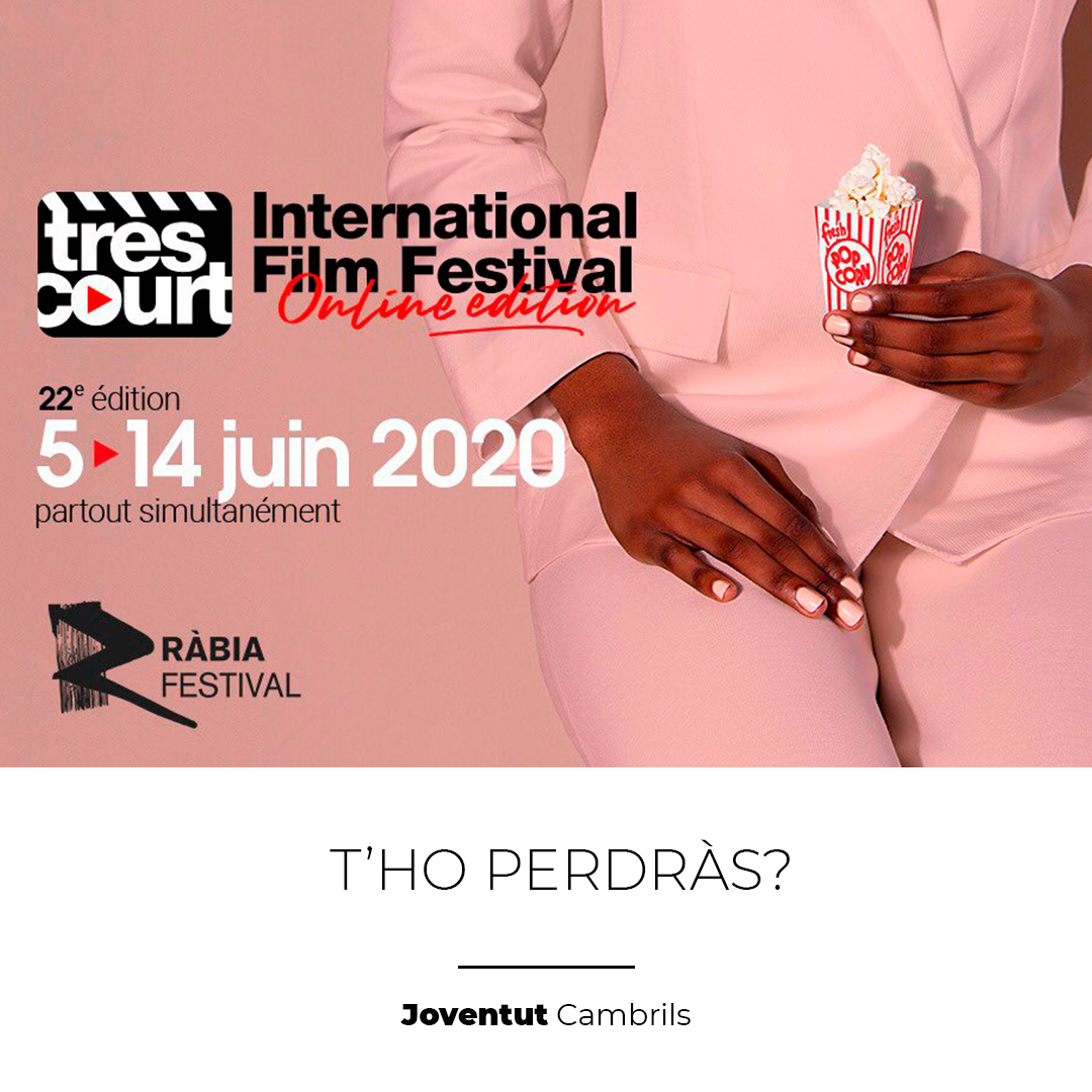 joventutkmbrils's tweet photo. 🎥 El @rabiafestival és l'amfitrió del @trescourt. Enguany es realitzarà online i posarà a l'abast una selecció de #microcurts.
😊 Joventut dona suport al festival i la implicació del Ràbia, que oficialment ja és una de les entitats juvenils de #Cambrils #cambrilsjove20 https://t.co/1raXJSUpfI