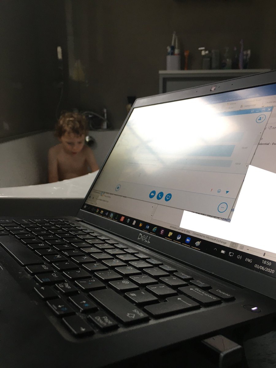 JonBergdahl's tweet photo. Had to do a work call, sat on the loo in the bathroom (with the lid down!) whilst my son was in the bath #HealthAndSafety #DotingFather https://t.co/Sm6ygvuL9P