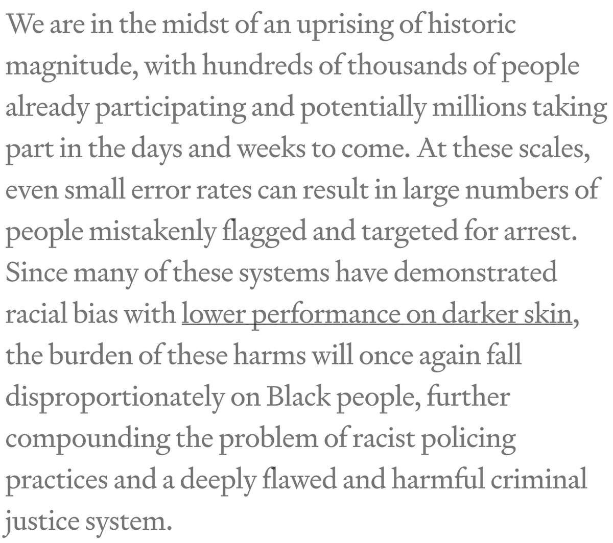 beatricemartini's tweet image. We must fight face surveillance to protect Black lives – a great piece by @jovialjoy @aaina_ai @schock @ladynicohues for @AJLUnited, shared by @combsthepoet at #RaceTechCs medium.com/@Joy.Buolamwin…