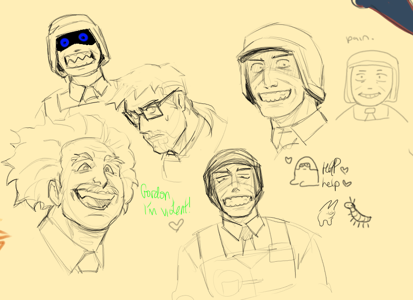 various #hlvrai doodles from drawpile 
