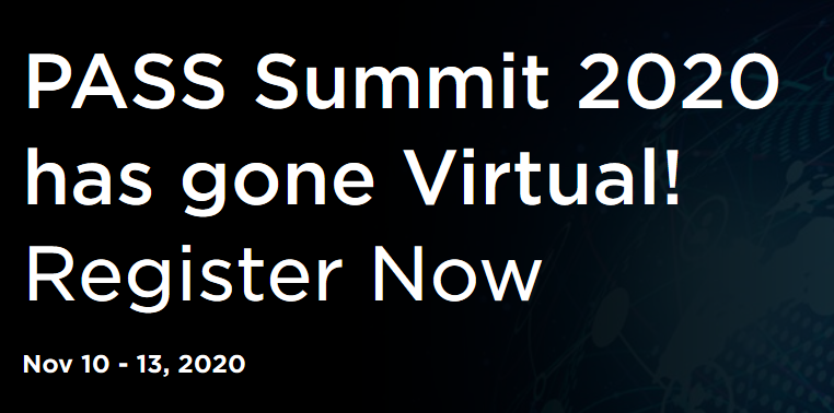 DataAISF's tweet photo. PASS Summit 2020 will be Virtual

Virtual Summit Discounted packages are available now
@sqlpass user group members are eligible for discounts

Check out https://t.co/Dg4p6oJWcw for details https://t.co/w0KhTwaanb