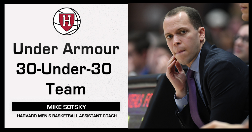 HarvardMBB's tweet image. We know this is a difficult time for us all, but we’d be remiss if we didn’t share this bit of good news that was announced yesterday by the NABC… Assistant coach @mike_sotsky has landed on the Under Armour 30-Under-30 Team.

📰: bit.ly/2Ms4Vsg

#GoCrimson