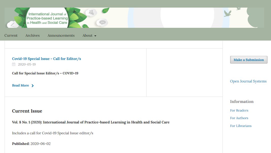 We've published our summer issue.
Editorial from <a href="/LynnClouder/">Lynn Clouder</a> asks readers to reflect on their experiences of #Covid_19 whilst reading articles from a pre-pandemic world.
publications.coventry.ac.uk/index.php/pblh