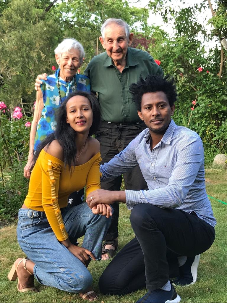Day 17’s #LockdownDoorstep is in a #Dulwich, south #London garden, not doorstep. Shula &amp; Isaac welcomed Tadewos 243 nights ago. His wife arrived on a family reunification visa in January, &amp; joined him there. She’s learning English, he’s at uni, &amp; great company for their hosts.