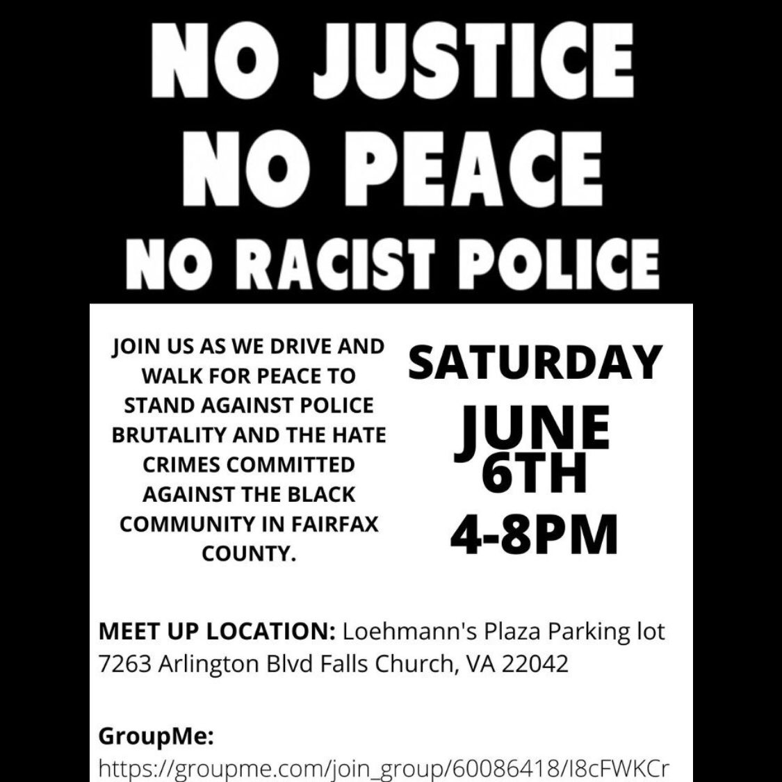 dcteensaction's tweet photo. #NoVA part 4:
Protest in Falls Church 6/6 at 4pm
Protest in Fairfax 6/8 at 1pm
#JusticeForGeorgeFloyd
#BLM #BLMVA #BLMNoVA https://t.co/wOYGCkSVJY