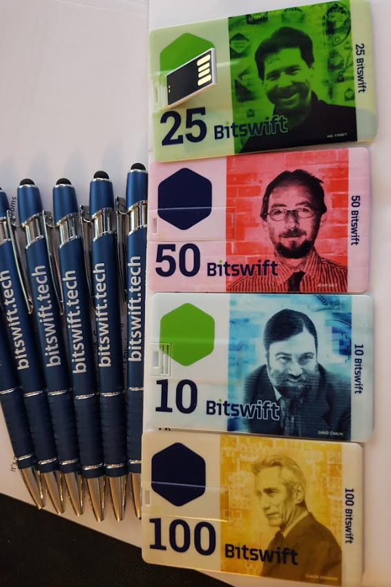 Bit_Swift's tweet photo. About 1 year ago these #Bitcards were airdropped at the #Blockchain #Futurist conference in #Toronto. Today people are still redeeming them. Cool. #Bitswift https://t.co/EcgKQf8OSA