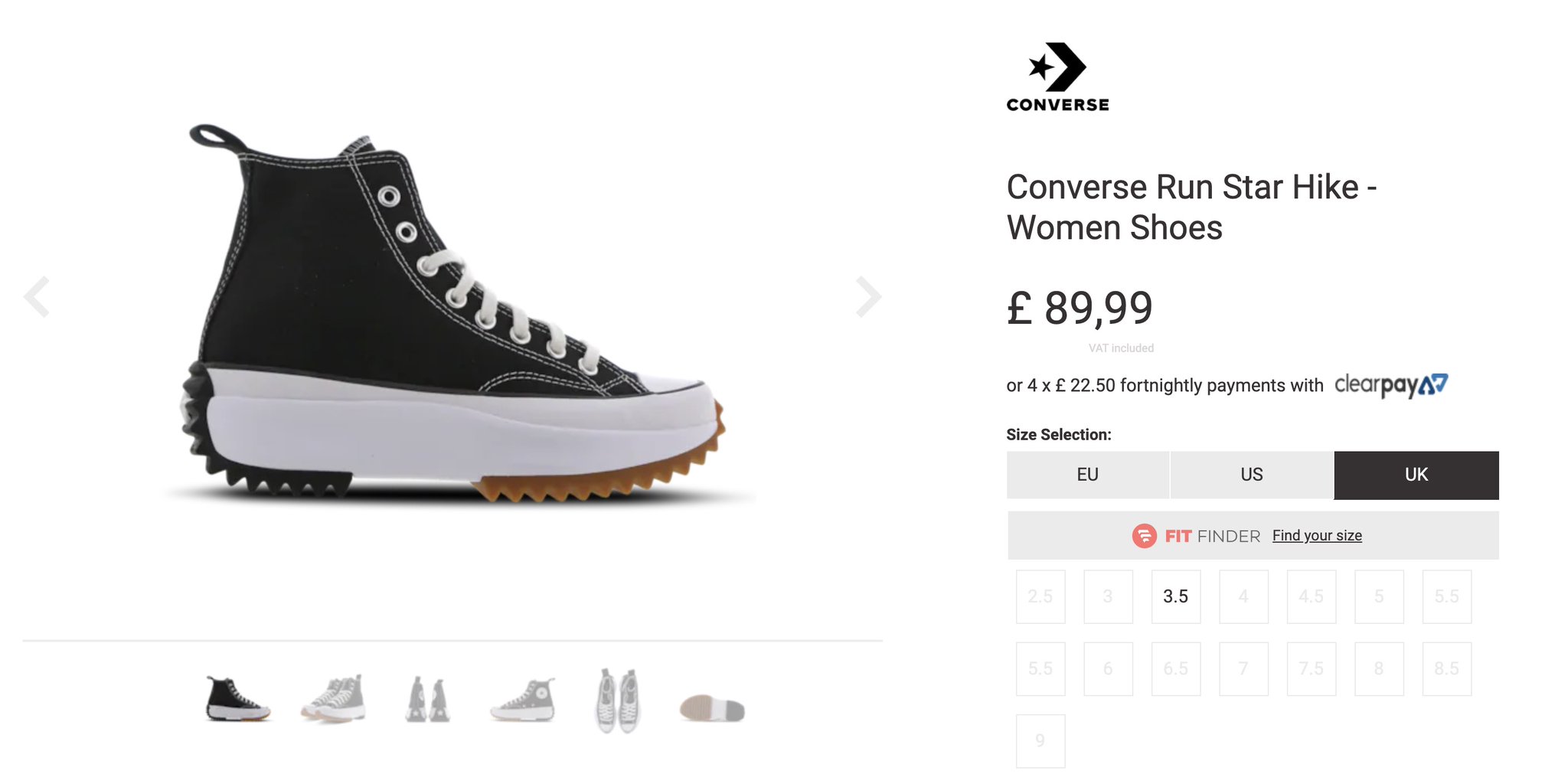 converse find your size