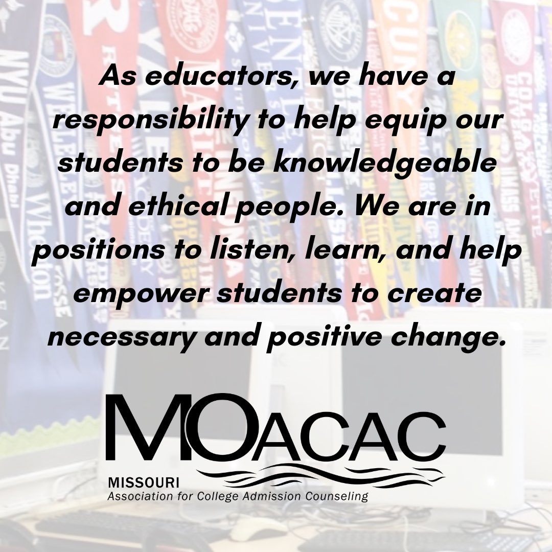 missouriacac's tweet photo. In solidarity with Black communities everywhere, we pause, reflect, and prepare for the work ahead. #BlackLivesMatter #MOACAC https://t.co/yqwqVybra8
