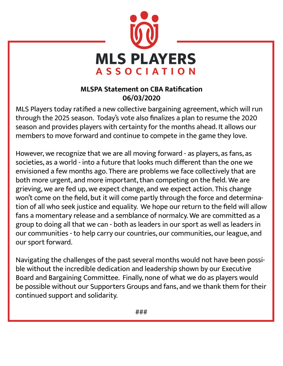 Statement on CBA Ratification: