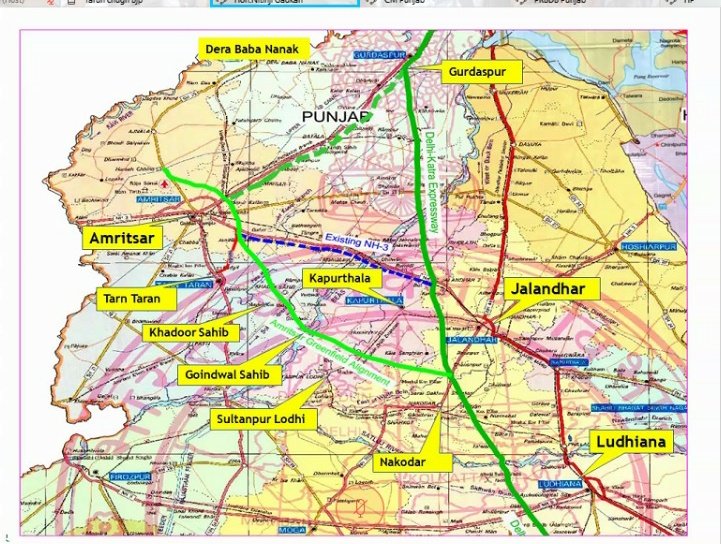 Delhi To Amritsar Map Delhi - Amritsar - Katra Expressway | 575 Km | 4 Lanes | U/C |  Skyscrapercity Forum