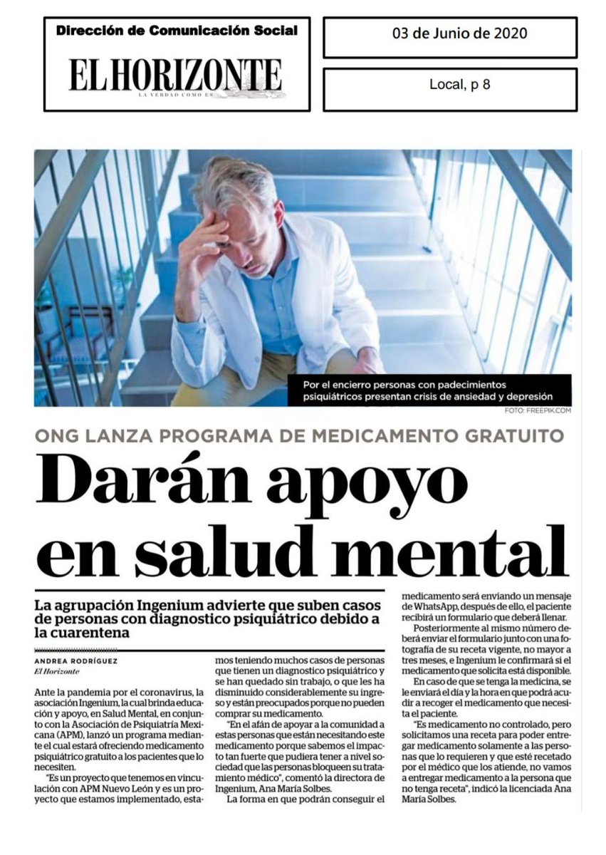 Seguimos <a href="/ingeniumabp/">Mental Health Matters</a> , que se siga dando este apoyo ! #comandopsycho