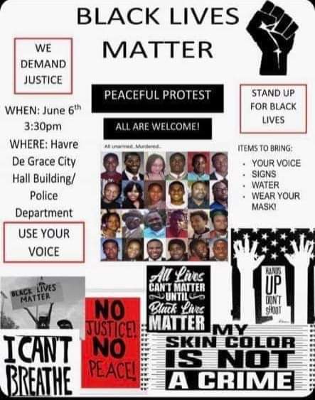 HdGPolice's tweet photo. We are aware of the protest being held this Saturday. We plan to actively participate to ensure a safe and peaceful environment for our citizens to exercise their constitutional rights. #hdgstrong #havredegrace https://t.co/aVj9w3uRzU