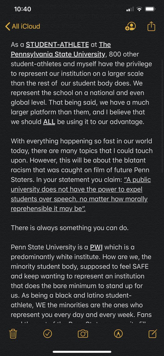 RheaRheasincere's tweet photo. We as athletes are sometimes pressured to keep our mouths closed and opinions unspoken because of the image we hold for our universities and ourselves, but what is going on in our world right now, is much greater than our image. #BlackLivesMattter @penn_state https://t.co/BjKH7zcUmD