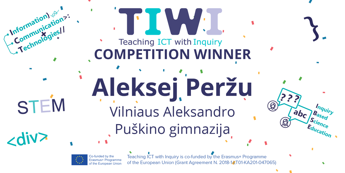 eu_mattia's tweet image. 🏅And the awards to the #TIWIProject competition participants go to...Aleksej Peržu from Vilniaus Aleksandro Puškino gimnazija, 🇱🇹 
tiwi.eun.org/2020/06/03/tiw…
⬆️ Click on the link ⬆️ to find out who they are...there are 4 more!