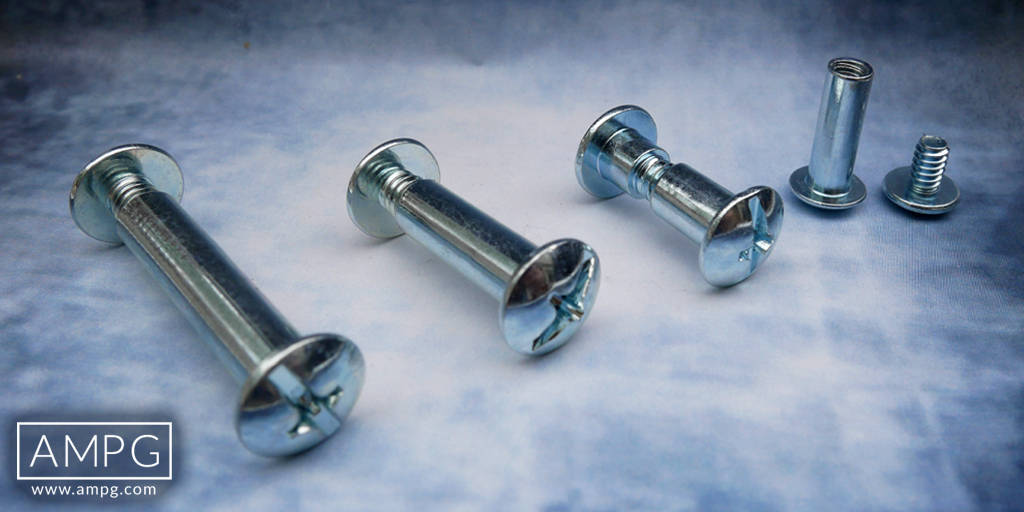 AMPG_USA's tweet photo. AMPG's Combo Head #ChicagoScrews and barrels prove a safe and convenient method of joining two pieces of materials together such as for partitions, helmets, #GlassInstallations, and various building structures. https://t.co/zuZcZy5zny