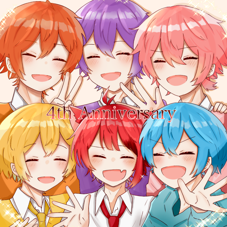 multiple boys male focus red hair 6+boys blonde hair blue hair animal ears  illustration images