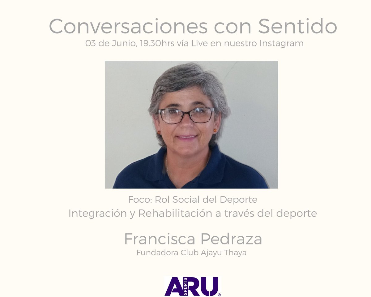 Seguimos con la semana del "Rol social del deporte", conversando con Francisca Pedraza, Fundadora de Ajayu Thaya .
¡Los esperamos a las 19.30hrs vía Live en Instagram!

#tripleimpacto #valores #quedateencasa #tiroconarco #integracion