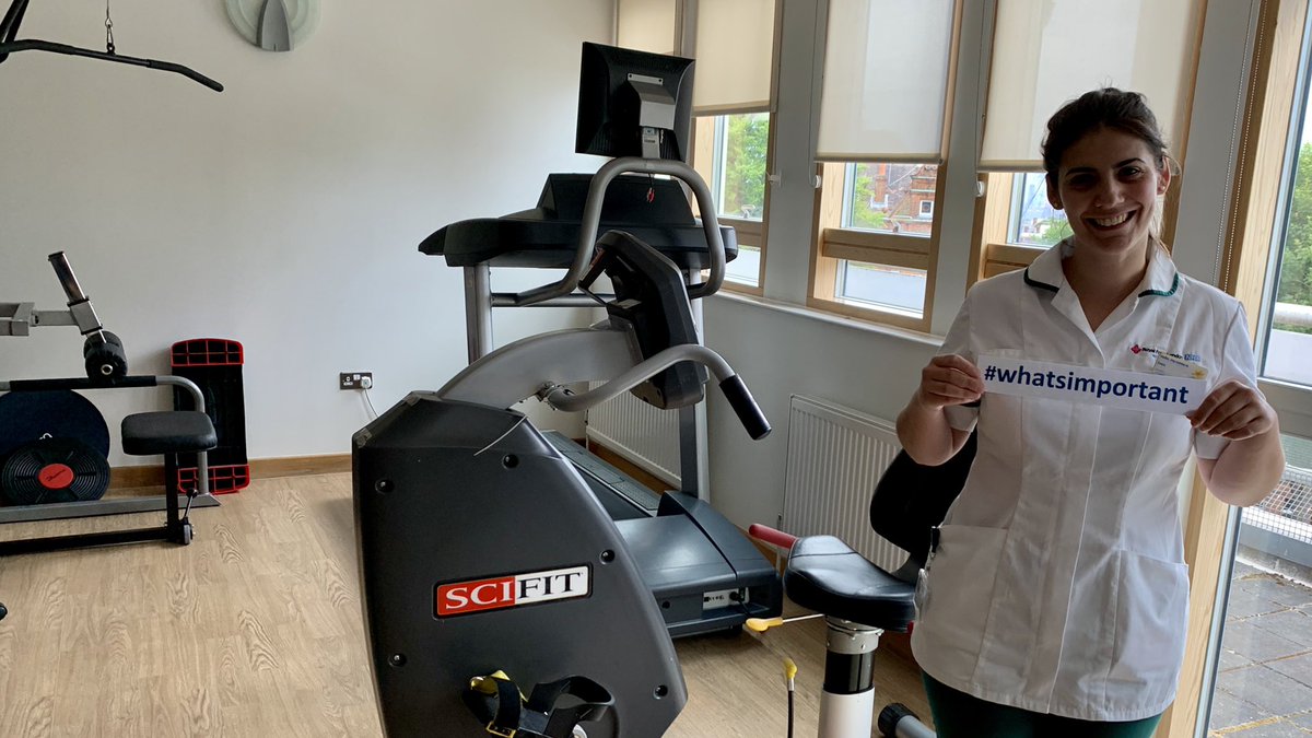 <a href="/InesBritoOT/">Ines Brito</a> is upstairs in the gym. Patients work with her to try and adapt their environments to help them achieve a sense of normality and confidence. #mdt #teamworkmakesthedreamwork #whatsimportant #OccupationalTherapy
