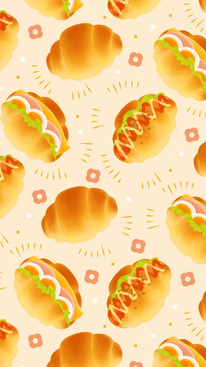 Omiyu お返事遅くなります バターロールな壁紙 Illust Illustration 壁紙 イラスト Iphone壁紙 バターロール 食べ物 Butterroll