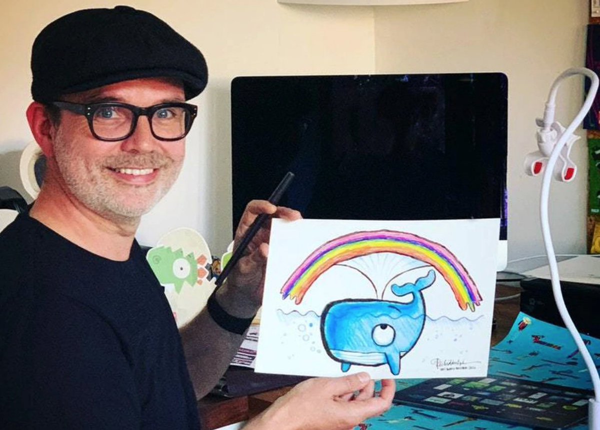 thebookseller's tweet photo. .@RobBiddulph not only breaks, but smashes records, setting a new @GWR for the largest online art lesson. Needing 10k tuned in, to beat the record, Biddulph bagged 45k and raised £51,970 for charity! See more here: https://t.co/sDJ4tf5JyA https://t.co/w2GTuviAjr