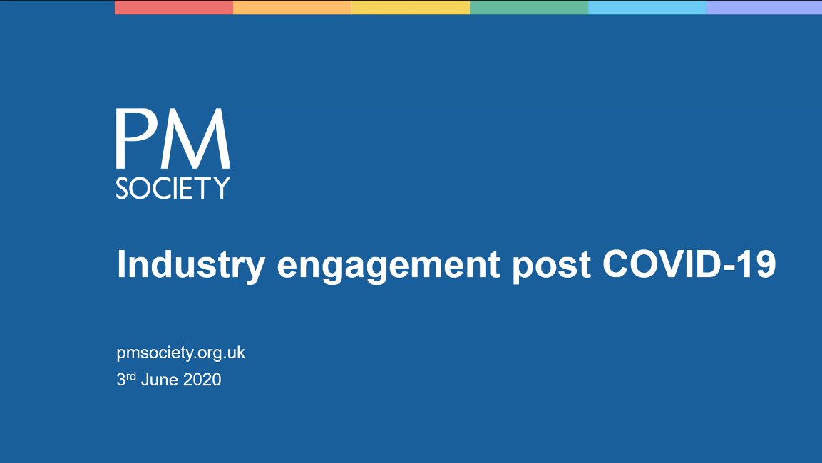 Here we go! Getting started now with our latest webinar about engagement with #healthcareprofessionals and #patients during and after #Covid19. Feel free to tweet and share throughout using #pmsocietywebinar!