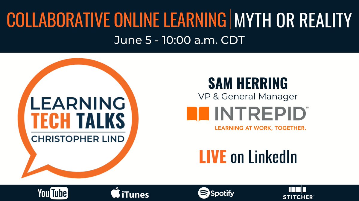 IntrepidLS's tweet photo. Join Sam Herring for this live conversation June 5th https://t.co/G6Oy6aMNYd