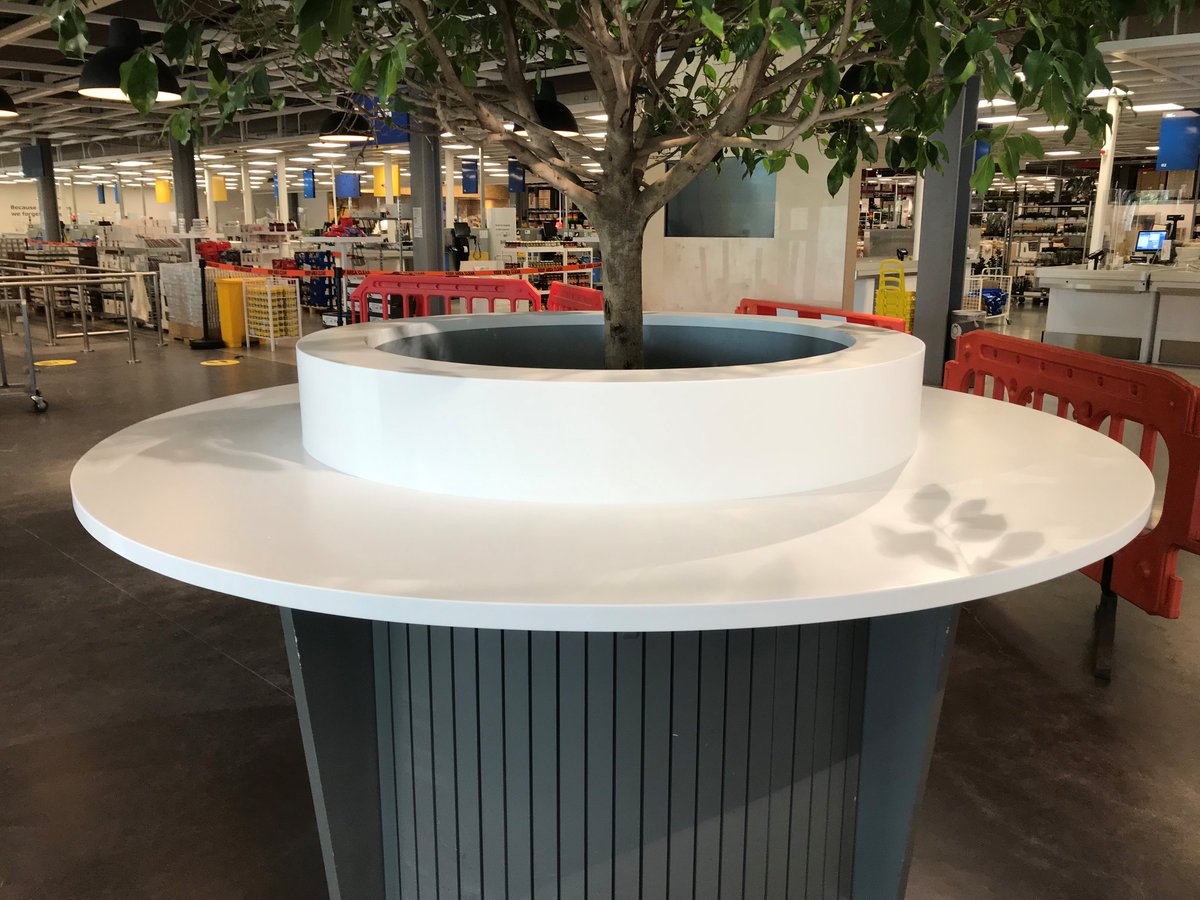 westwoodfabs's tweet photo. Lovely station we fitted for IKEA in Corian Glacier White. Perfect setting for having a brew or their legendary meatballs when their Cafe opens again https://t.co/EccyxLgfG1