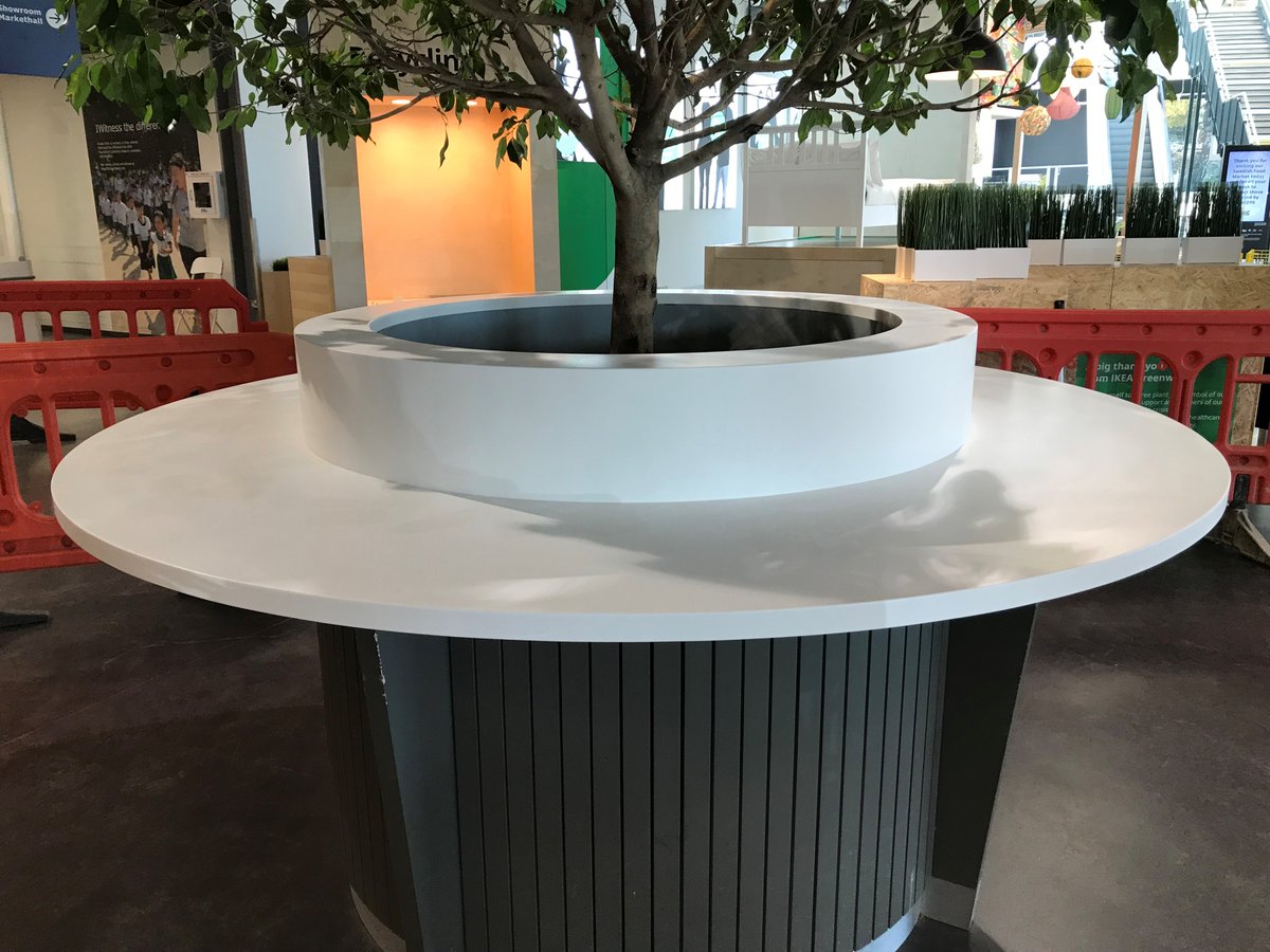 westwoodfabs's tweet photo. Lovely station we fitted for IKEA in Corian Glacier White. Perfect setting for having a brew or their legendary meatballs when their Cafe opens again https://t.co/EccyxLgfG1