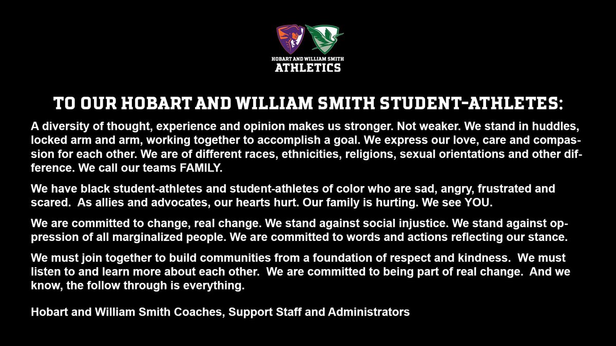 #BlackLivesMatter #StrongerTogether #OneTeam