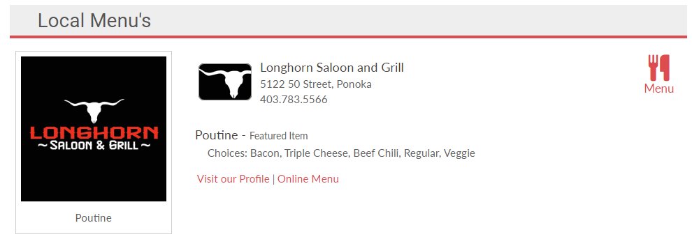 Put your MENU online - #ponoka business directory - ponokalive.ca