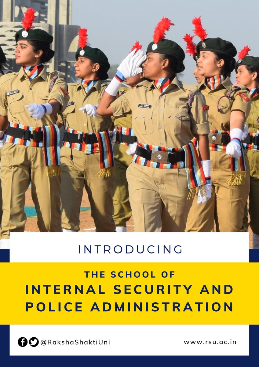 RakshaUni's tweet photo. We present to you, an academy that shapes overall service-persons in #InternalSecurity & #PoliceAdministration
The #SISPA wing of #RSU engages students purely with a blend of theory & practice
Course details here - https://t.co/G4z75Jx0Ef
#IPS
#PoliceService
#SecurityAcademy https://t.co/HyqOxtRb7i