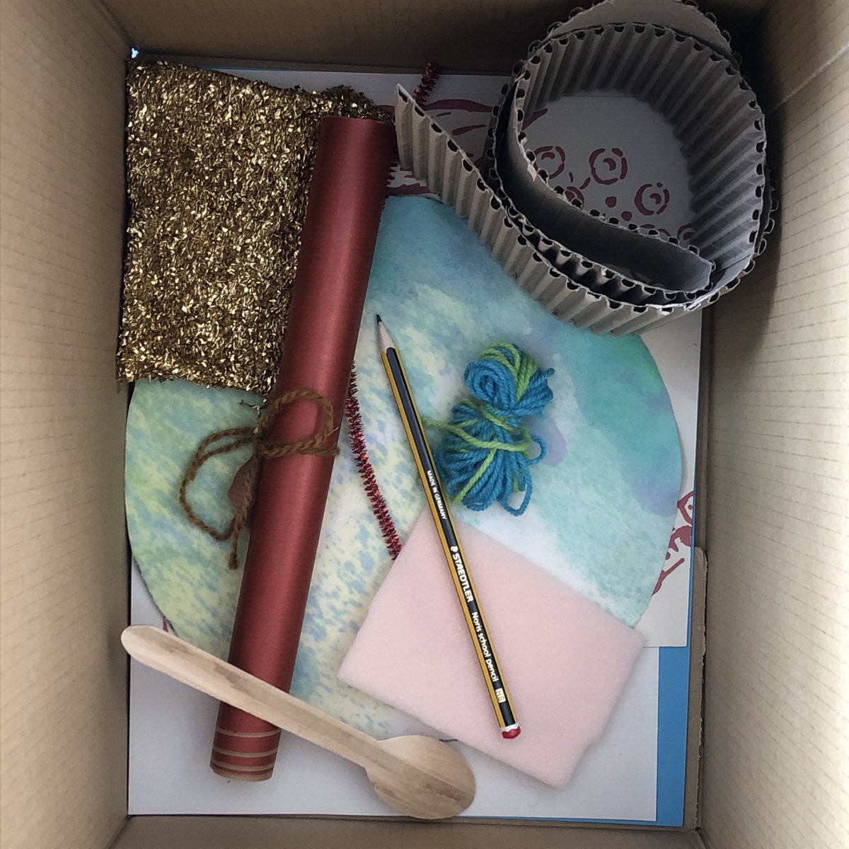 tl_theatre's tweet photo. We're back in the @tl_theatre studio today putting together another 120 #creative #activityboxes, this time for children at a local school, again curated by artist &amp; designer Edwina Bridgeman.

#creativitymatters #creativityathome #LetsCreate 
@ace_southwest #acesupported https://t.co/AbZESP0731