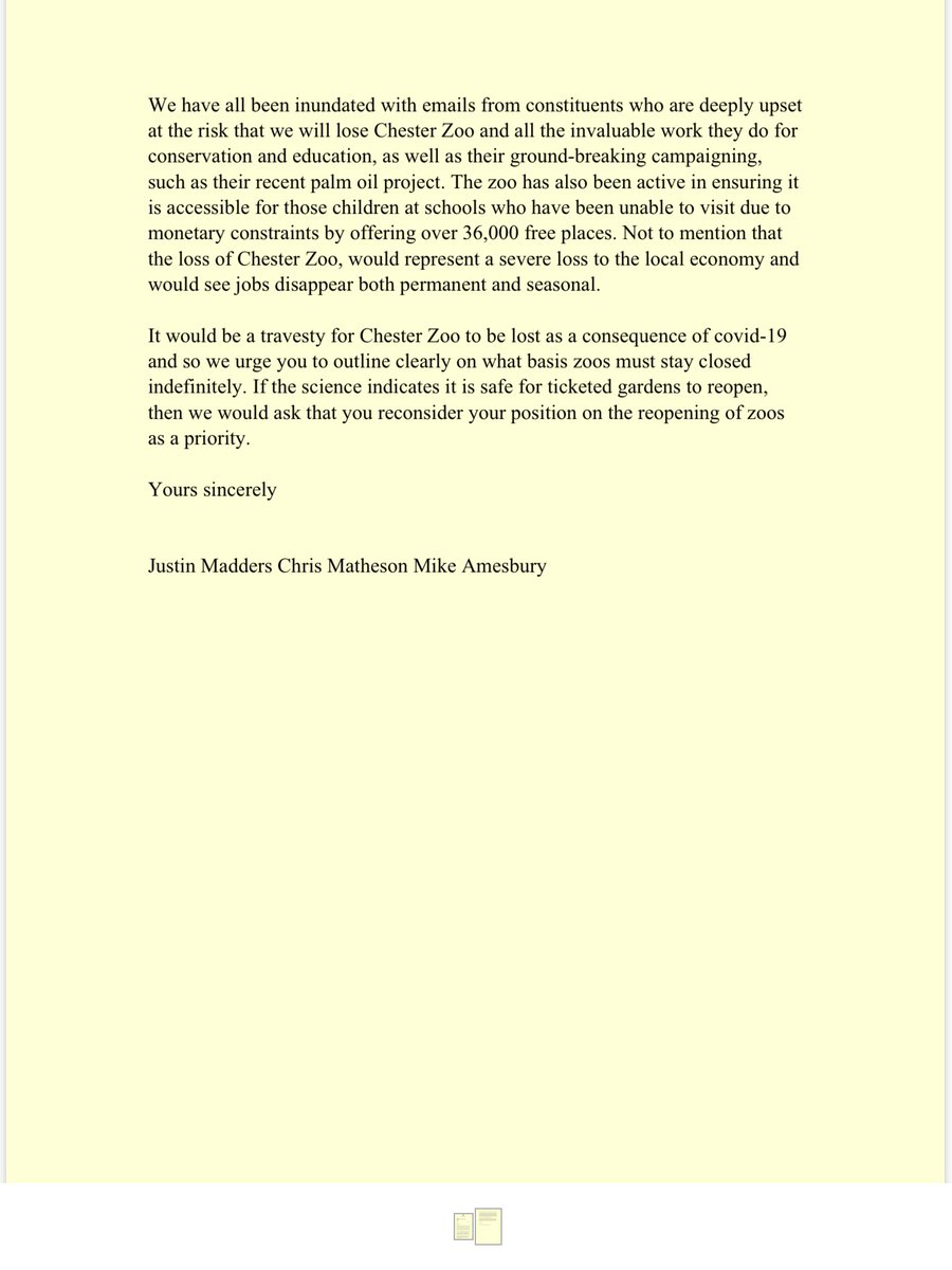 Justin Madders (@justinmadders) on Twitter photo The news we have heard from <a href="/chesterzoo/">Chester Zoo</a> today is incredibly concerning- myself @ChrisM4Chester & <a href="/MikeAmesburyMP/">Mike Amesbury</a> have therefore written a joint letter to the Government asking them to take action to save the zoo. The news we have heard from <a href="/chesterzoo/">Chester Zoo</a> today is incredibly concerning- myself @ChrisM4Chester & <a href="/MikeAmesburyMP/">Mike Amesbury</a> have therefore written a joint letter to the Government asking them to take action to save the zoo.