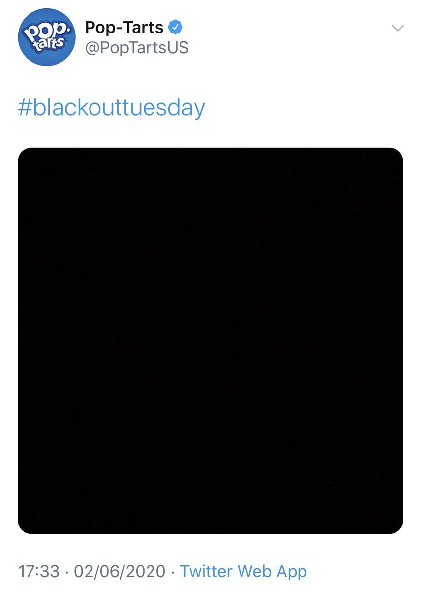 TitaniaMcGrath's tweet image. Thank you to Twitter for restricting my account for the whole of #BlackOutTuesday. 

It’s just as well that @PopTartsUS was available to continue my important work.