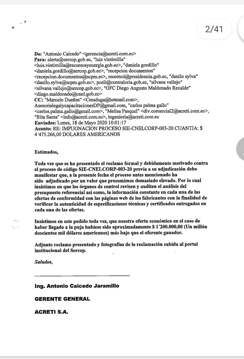 Ministro René Ortiz ojo con CNEL.
Tienen apuro por un contrato de $4 millones para herramientas, a pesar de tener un millón de sobreprecio,  según denuncian ante su viceministro. 
El interventor Donald Castillo presiona al Gerente (POR ESCRITO) para que no investigue y firme.