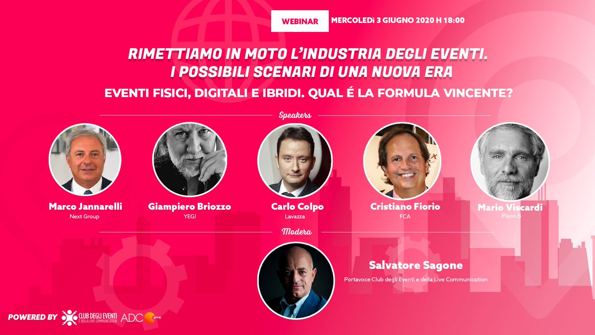Segui il secondo webinar del #ClubDegliEventi, tra pochi minuti online sulla nostra pagina Facebook:  ti aspettiamo qui facebook.com/ClubDegliEventi
