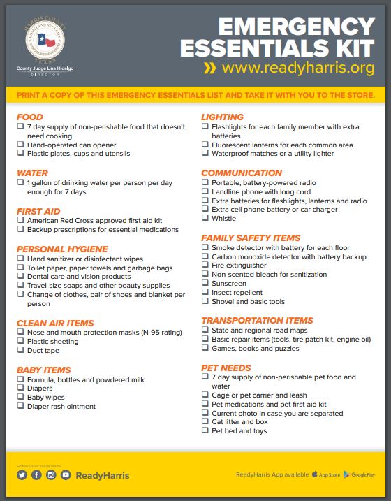 Add this checklist to your emergency kit, so you can reference it!