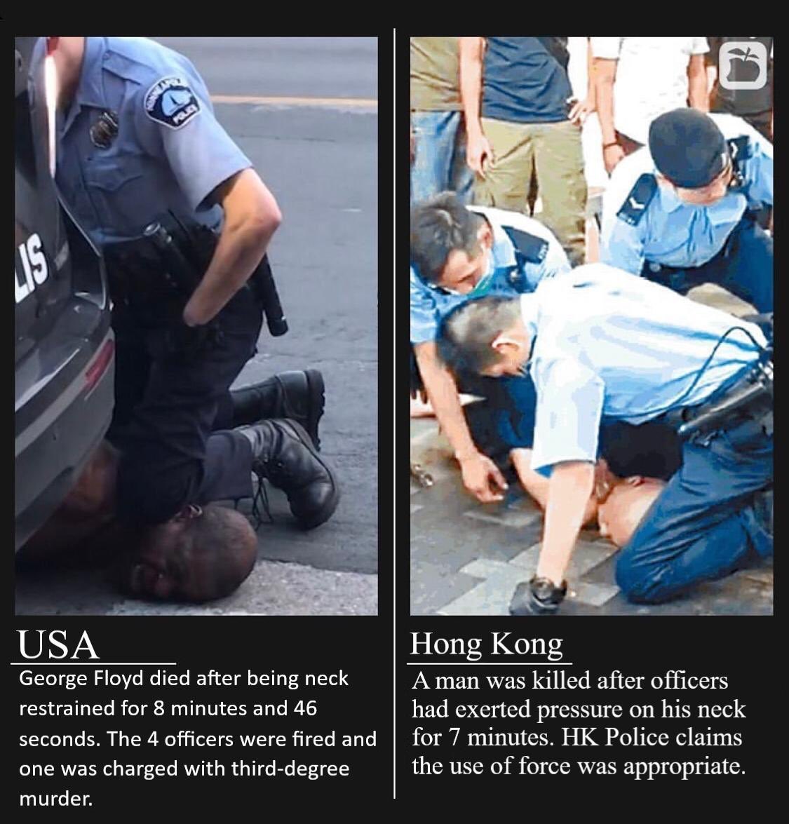 on99852's tweet photo. @guardian Black lives matter, HK lives matter. As a Hong Konger, I stand firmly on the side of the #BlackLivesMatter movement and oppose police brutality, whether in the US or in Hong Kong
#thismatterstoUS #thismatterstoHK https://t.co/pNakOj35g0