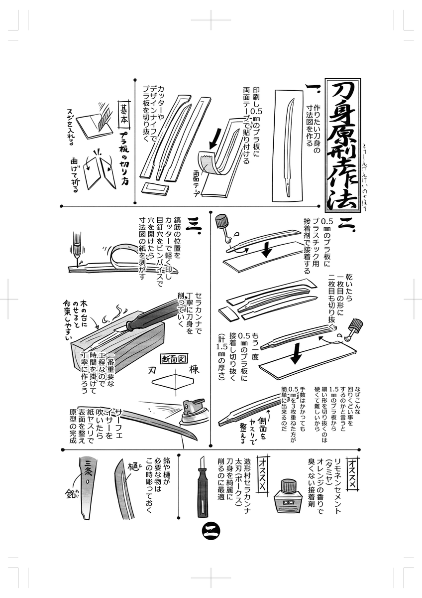 むっく ファミコンゲー開発中 鋳造ペーパーナイフ作りの冊子の原稿発見 すごいがんばってる プラ板貼り合わせて原型作るのが面倒だった記憶が 今だったら３dプリンタで一発だもんな