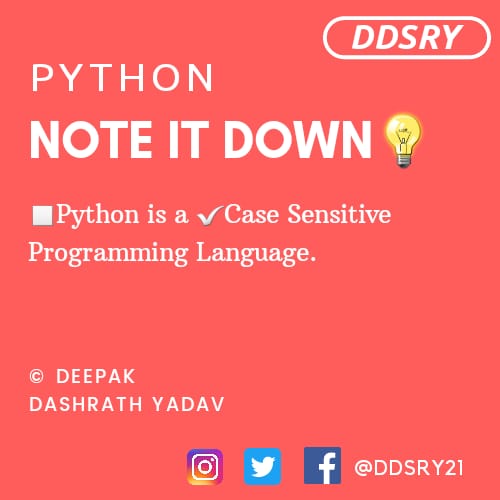 DDSRY21's tweet image. ⭕NOTE IT DOWN⬇️

#Python #programmer #LearnPythonOnTwitter 
#ThursdayThoughts #NoteItDown #edtech #edutwitter