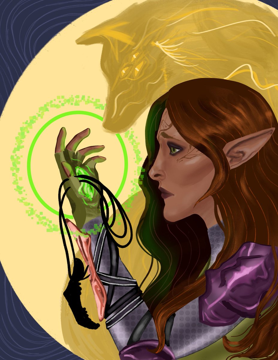 A tarot card of my Lavellan by  @elvhxn, thank you so much again 