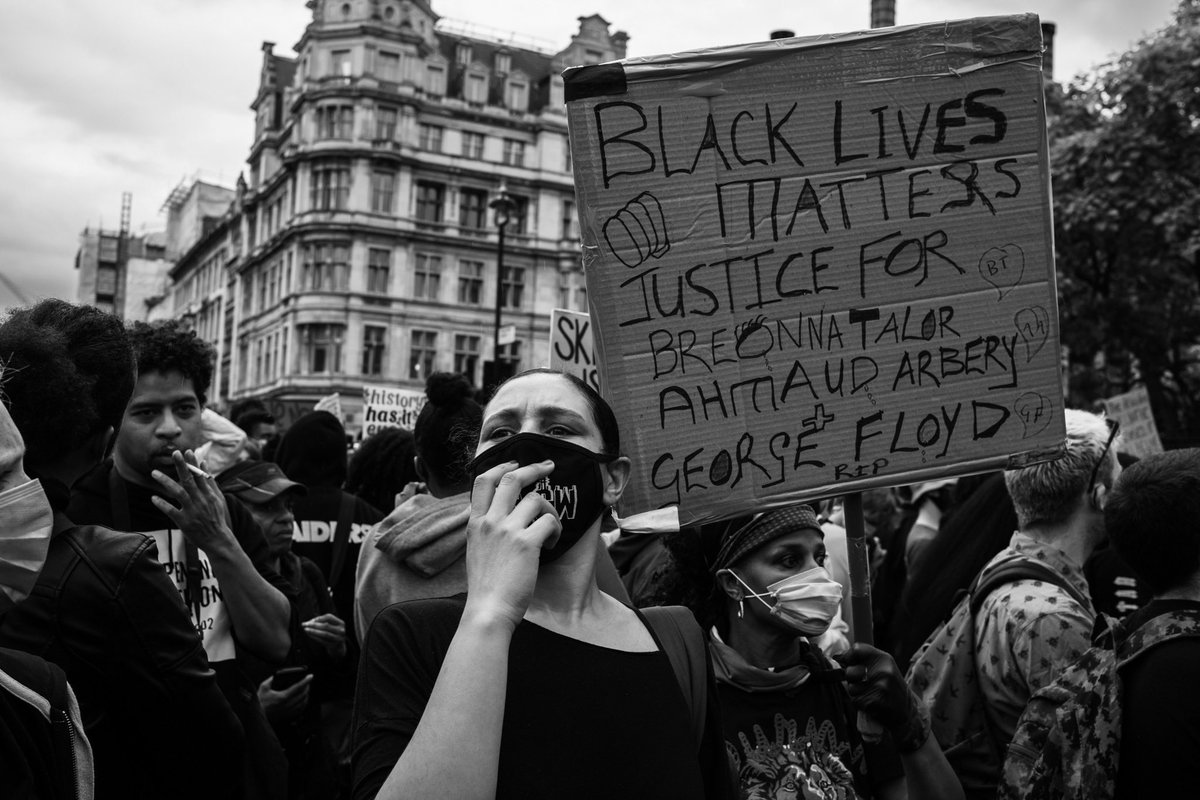 London’s  #BlackLivesMattter protest arrived in Westminster this afternoon. Thousands of young Brits came out to express their anger about George Floyd. All peaceful with the police calmly watching on.  https://www.instagram.com/sebastianepayne&nbsp;