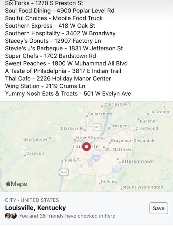Black owned businesses in Louisville, Ky‼️‼️‼️
1. We need to protect our assets 
2. SUPPORT THEM NOW &amp; AFTER THIS MADNESS✊🏽