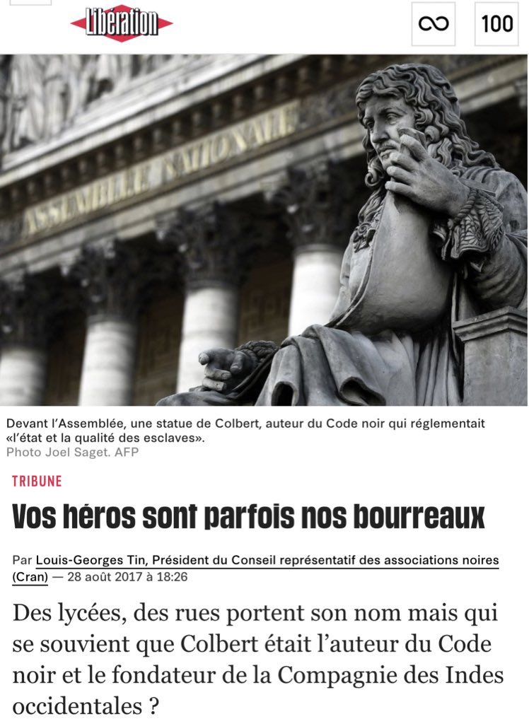 bembelly's tweet photo. #BlackLivesMatter▪️À Bruxelles, une pétition demande le retrait des #statues du raciste #LéopoldII, tortionnaire du #Congo.
▪️En France🇫🇷, ne pas oublier celle de l’odieux #Colbert -#RedacChef de l’immonde #CodeNoir- devant l’@AssembleeNat-ionale #JDcJdR https://t.co/9AYHiKfZQy https://t.co/44UO946Qzk