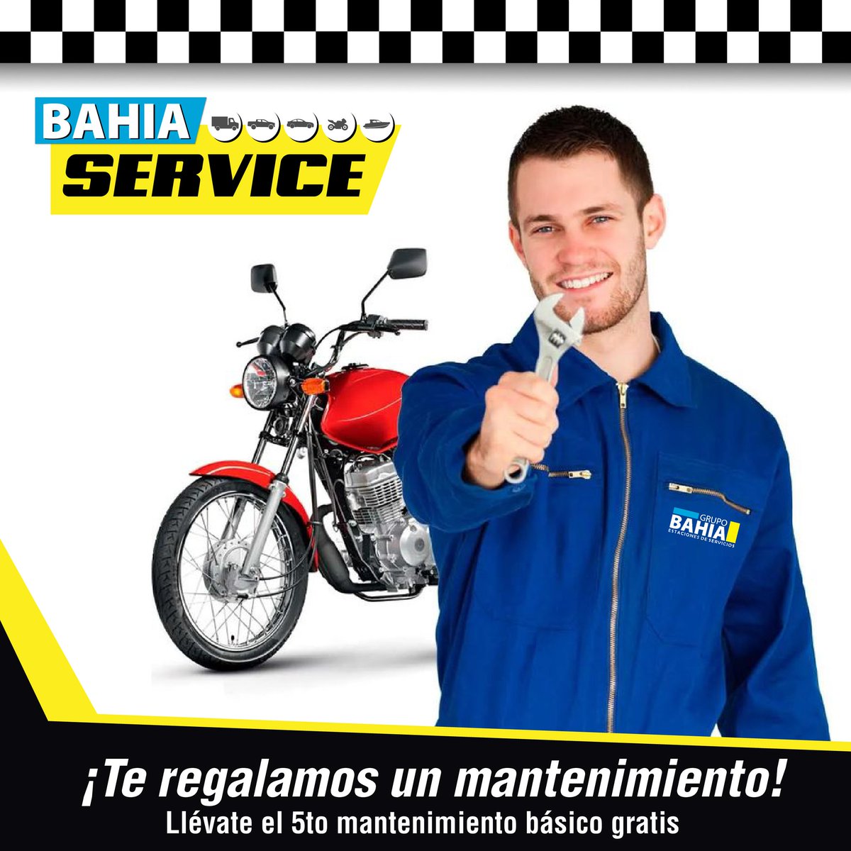 🚨ATENCIÓN MOTOQUEIRO🚨 👨🏻‍🔧 🏍️ Realizando tu mantenimiento en cualquiera de nuestros Service el 5to te sale GRATIS 
Contacto: 📲 0984 807 796