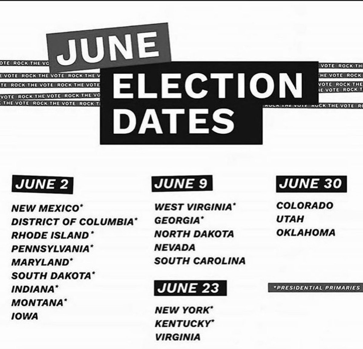 June election dates 
Get involved. Let your voice be heard. #policyreform