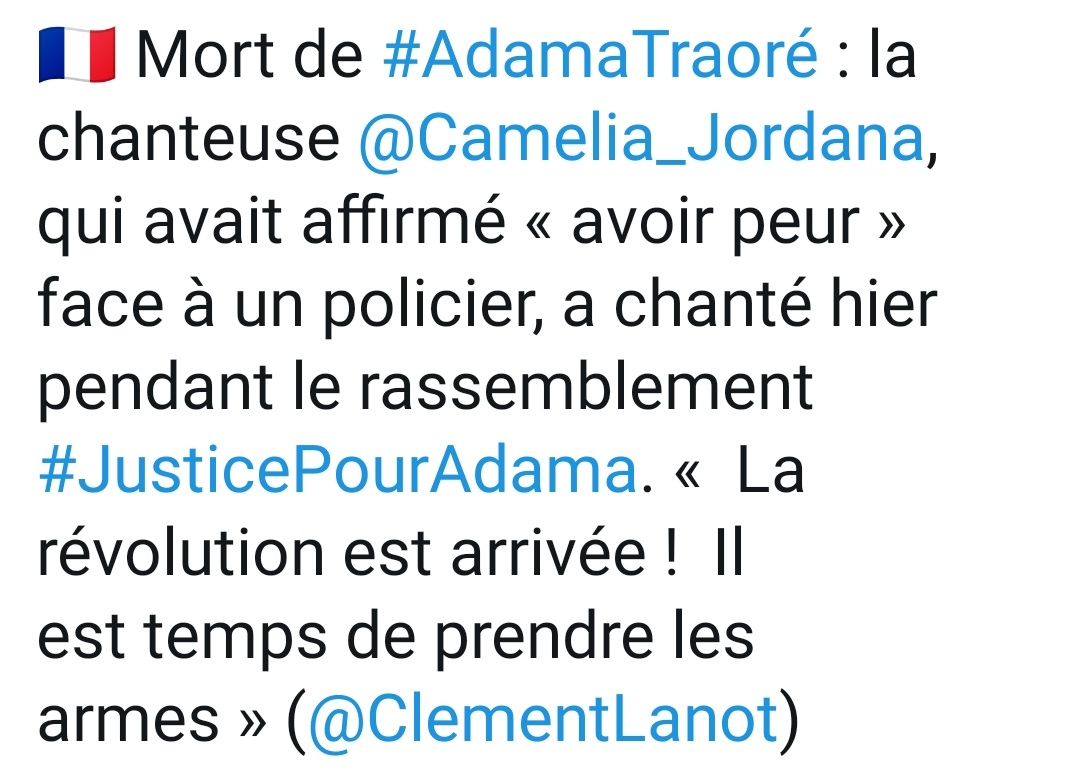 Mais... Mais... Mais... "aux armes citoyens"... "le jour de gloire est arrivé"... C'est Camélia Jordana?